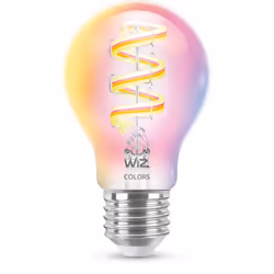 WiZ Ampoule à filament transparente 40 W A60 E27, Ampoule intelligente, Transparent, E27, Blanc, 470 lm, 6,3 W