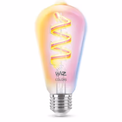 WiZ Ampoule transparente à filament 40 W ST64 E27, Ampoule intelligente, Transparent, E27, Blanc, 470 lm, 6,3 W