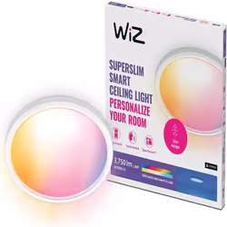 WiZ Plafonnier Superslim 32 W, Éclairage de plafond intelligent, Noir, LED, Ampoule(s) non remplaçable(s), 2200 K, 6500 K