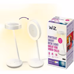 WiZ Lampe de bureau Portrait, Lampe de table intelligente, Wi-Fi, Blanc, LED, Ampoule(s) non remplaçable(s), Variable