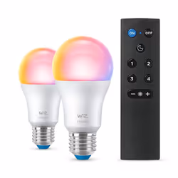 WiZ 2 ampoules 60 W A60 E27, Ampoule intelligente, Blanc, E27, Blanc, 806 lm, 8,5 W