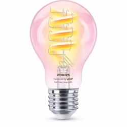 Philips Filament transparent 40 W A60 E27, Ampoule intelligente, Wi-Fi/Bluetooth, Transparent, E27, Blanc, 2200 K