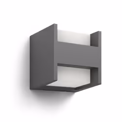 Philips 8720169263857, Éclairage mural extérieur, Anthracite, Aluminium, IP44, Façade, Jardin, Patio, II