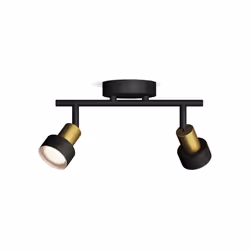 Philips 8720169299894, Spot lumineux sur rail, GU10, 2 ampoule(s), 220-240 V, Noir, Laiton