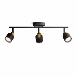 Philips Spot plafond/mur Niall x3, Spot lumineux sur rail, GU10, 3 ampoule(s), 220-240 V, Noir, Laiton