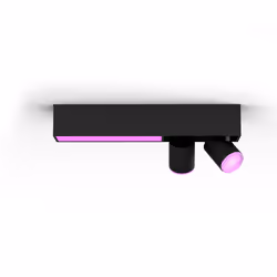 Philips Hue White and Color ambiance Plafonnier Centris 2 spots, Spot d'éclairage intelligent, Bluetooth, Noir, Métal, GU10, ...