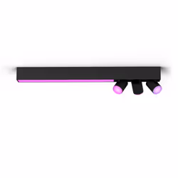 Philips Hue White and Color ambiance Plafonnier Centris 3 spots, Spot d'éclairage intelligent, Bluetooth, Noir, Métal, GU10,  ...