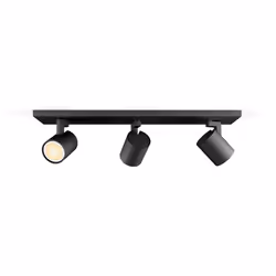 Philips Hue White ambiance Spot triple Runner, Spot d'éclairage intelligent, Bluetooth/Zigbee, Noir, LED, Métal, GU10