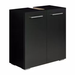 Meuble vasque Jupiter - Noir - 600 x 300 x 600 mm - Meuble de salle de bain