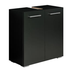 Meuble vasque Jupiter - Noir - 600 x 300 x 600 mm - Meuble de salle de bain