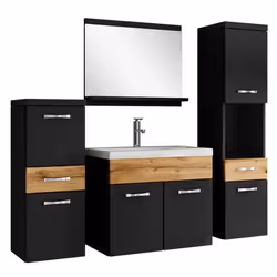 Meuble de salle de bain suspendu Alba 60 cm - Chene noir mat - ALBA - Contemporain