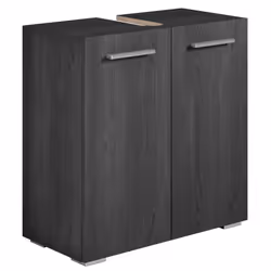 Meuble de salle de bain - Jupiter - Bois mat - 60 x 30 x 60 cm - Meuble bas avec deux portes