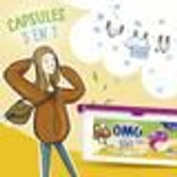 OMO Lessive capsule Jasmin & fleur de coton 3 en 1 - 572 g - 27 lavages
