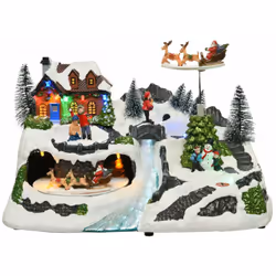 Village de Noël avec traineau du Père Noël - Nos envies deco