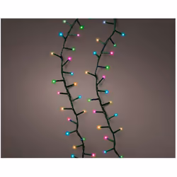 Guirlande Led Clignotante Compacte Pastel Multicolore 500l Cable Vert. Extérieur 8 Fonctions Ip44 Cable D'alimentation 5m. Di ...