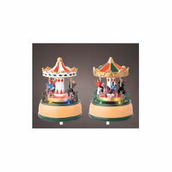 Une boîte à musique de Noël représentant un carrousel avec enfants est une décoration délicieuse qui capture l'innocence et l ...