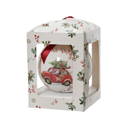 Kaemingk - Boule de Noël Boule mousse brillant nœud