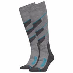 Chaussettes de ski HEAD KNEEHIGH - Gris-Sky Blue Combo - 35-38 (Lot de 2) Mixte