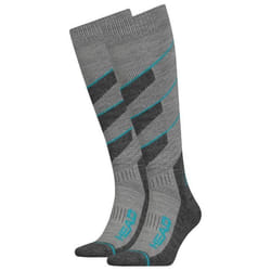 Chaussettes de ski HEAD KNEEHIGH - Gris-Sky Blue Combo - 35-38 (Lot de 2) Mixte