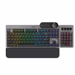 Mountain Everest Max, Taille réelle (100 %), USB, Clavier mécanique, QWERTZ, LED RGB, Gris