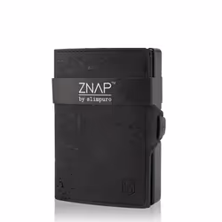 Slimpuro ZNAP Slim Wallet, Portefeuille, Noir, Aluminium, Cuir véritable, Monochromatique, Poche, 12 pièce(s)