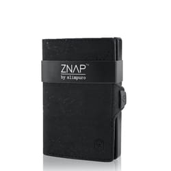 Slimpuro ZNAP Slim Wallet Portefeuille Noir Aluminium, Cuir véritable