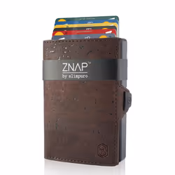Slimpuro ZNAP Slim Wallet Portefeuille Marron Aluminium, Cuir véritable