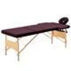 vidaXL Table de massage pliable 3 zones Violet vin