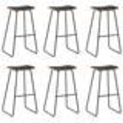vidaXL Tabourets de bar lot de 6 noir similicuir - TU