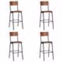 vidaXL Chaises de bar lot de 4 contreplaqué solide et acier - TU