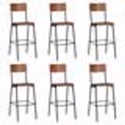 vidaXL Chaises de bar lot de 6 contreplaqué solide et acier - TU