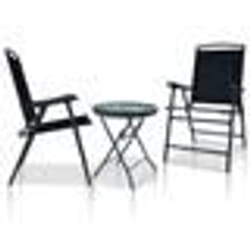 vidaXL Ensemble de bistro 3 pcs Noir Acier - TU