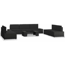 Vidaxl - Salon de jardin 8 pcs Résine tressée Noir