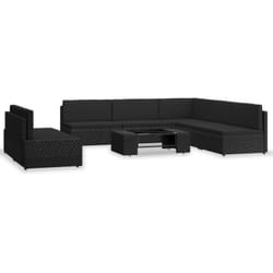 Vidaxl - Salon de jardin 7 pcs Résine tressée Noir