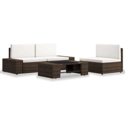 Vidaxl - Salon de jardin 4 pcs Résine tressée Marron