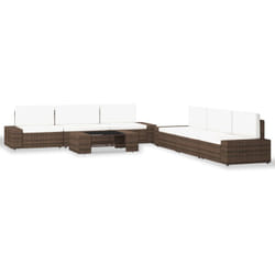 Vidaxl - Salon de jardin 7 pcs Résine tressée Marron