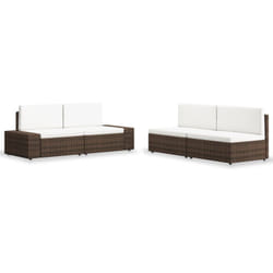 Vidaxl - Salon de jardin 4 pcs Résine tressée Marron