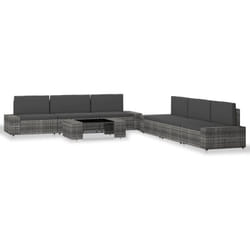 Vidaxl - Salon de jardin 7 pcs Résine tressée Gris