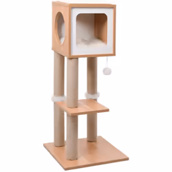Description générale Avec cet arbre à chat, vos félins peuvent gratter, percher, se cacher, grimper et se détendre à leur gui ...