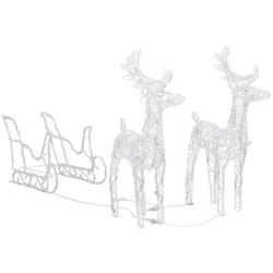 Vidaxl - Décoration de Noël Rennes et traîneau 160 led 130 cm Acrylique