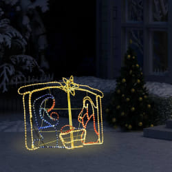 vidaXL Crèche de Noël lumineuse 116x41x87 cm