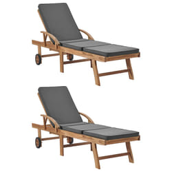 VidaXL 3054634 chaise d'extérieur Linge Siège rembourré Teck Gris