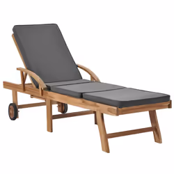 VidaXL 3054634 chaise d'extérieur Linge Siège rembourré Teck Gris