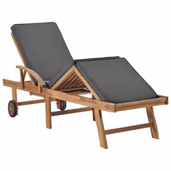 VidaXL 3054634 chaise d'extérieur Linge Siège rembourré Teck Gris - Vue supplémentaire 7