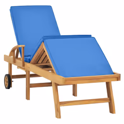 VidaXL 3054636 chaise d'extérieur Linge Siège rembourré Teck Bleu