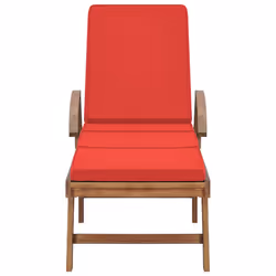VidaXL 3054637 chaise d'extérieur Linge Siège rembourré Teck Rouge