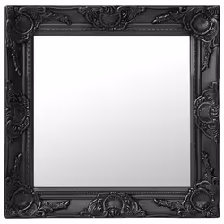 vidaXL Miroir mural style baroque 50x50 cm noir - TU