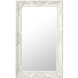 vidaXL Miroir mural style baroque 50x80 cm Blanc