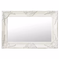 vidaXL Miroir mural style baroque 60x40 cm Blanc - TU