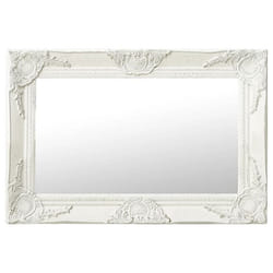 vidaXL Miroir mural style baroque 60x40 cm Blanc - TU